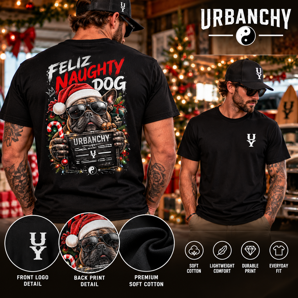 Christmas urbanchy naughty dog shirt